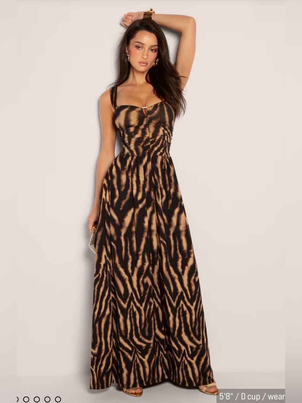 TA3 Goddessy Maxi Dress Golden Zebra NWT XS